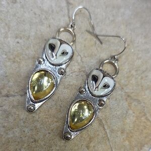 Silver and Gold Owl Earrings